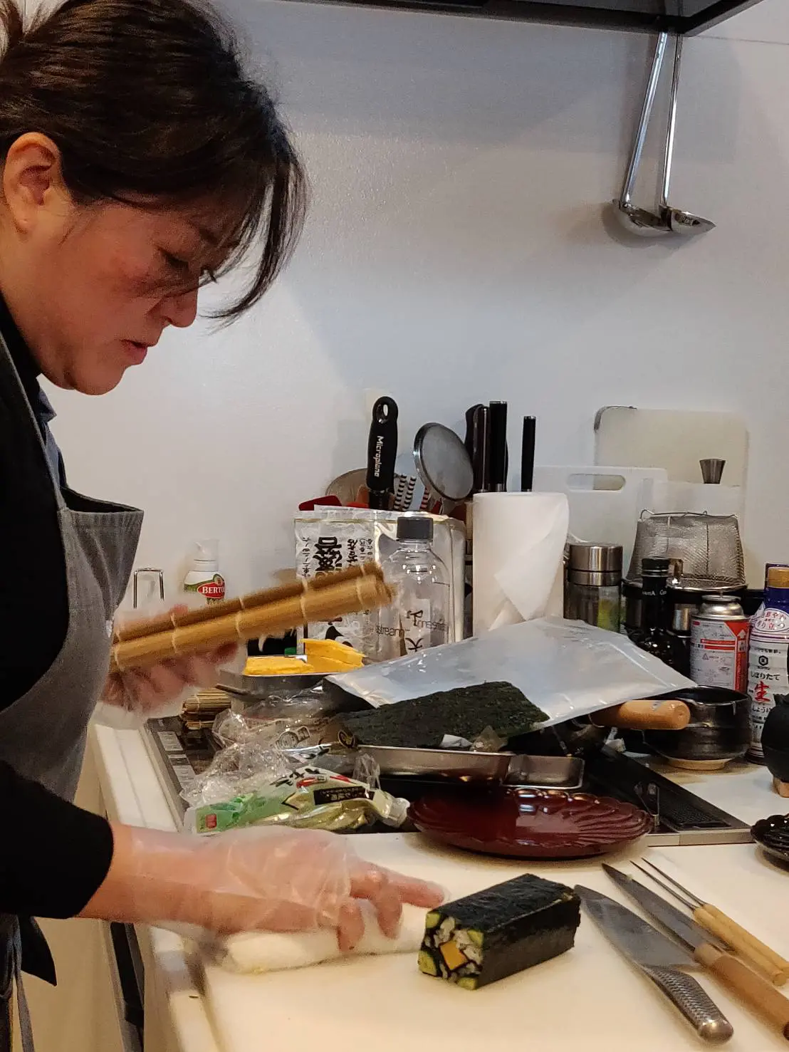 Ayako- san and her mosaic sushi.